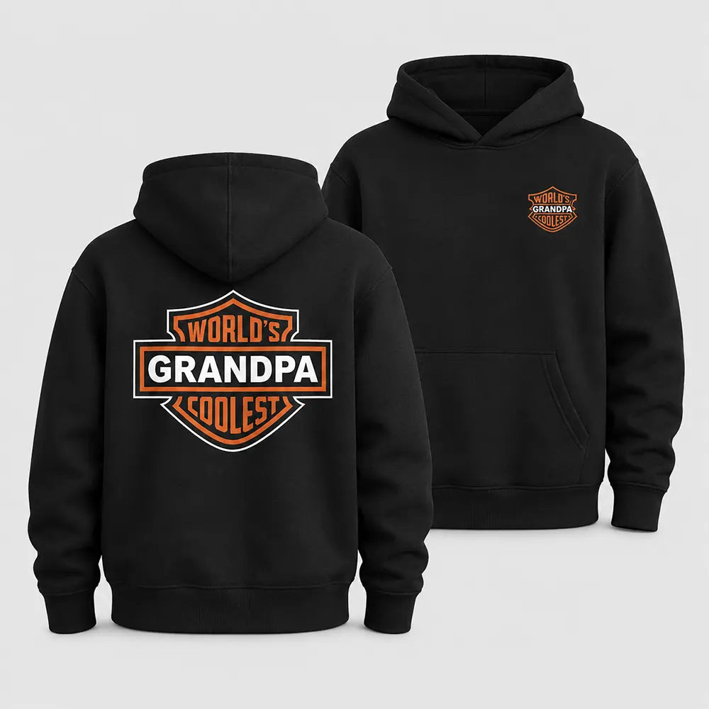 World’s Coolest Grandpa Biker Badge Graphic T-Shirt / Sweatshirt / Hoodie