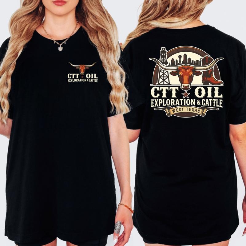 CTT Oil Exploration & Cattle Oilfield Ranch Graphic T-Shirt / Sweatshirt / Hoodie