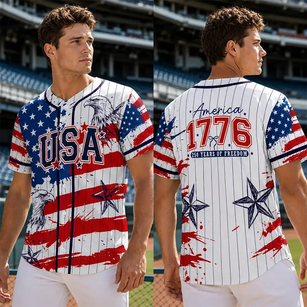 USA 1776 250 Years Of Freedom Button-Up Shirt