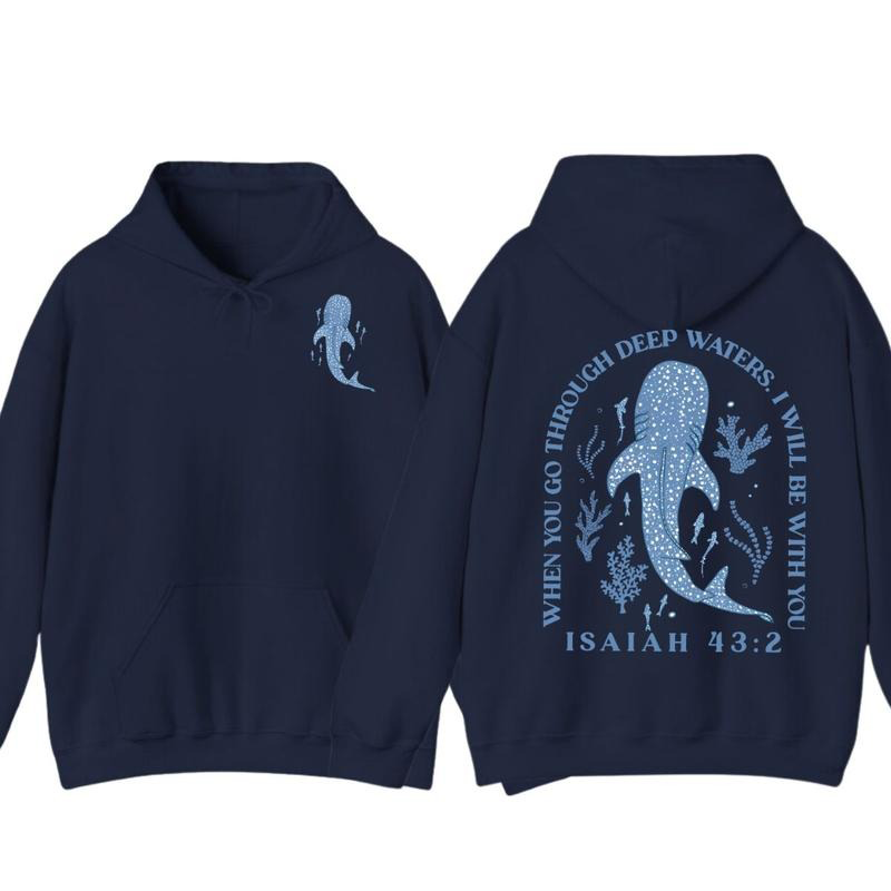 Whale Shark Isaiah 43:2 Christian Ocean Theme T-Shirt/Sweatshirt/Hoodie