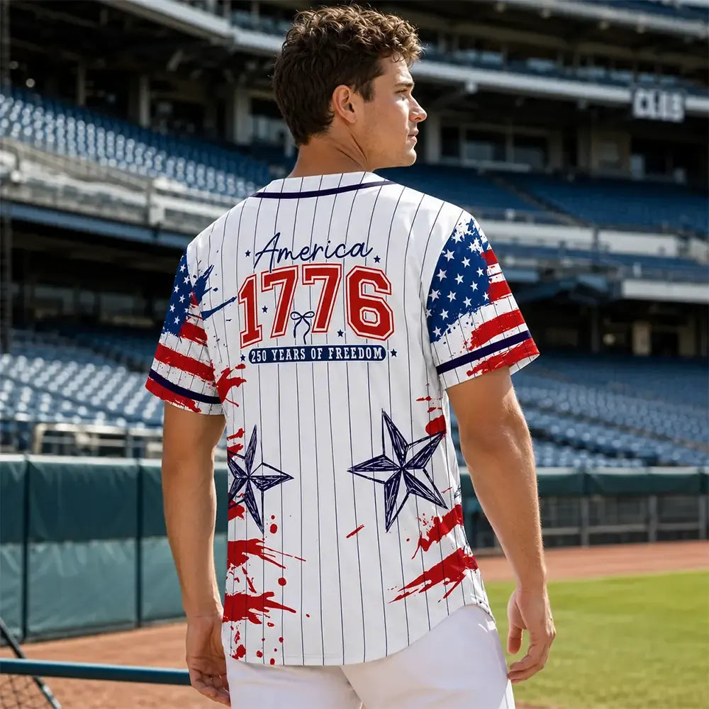 USA 1776 250 Years Of Freedom Button-Up Shirt