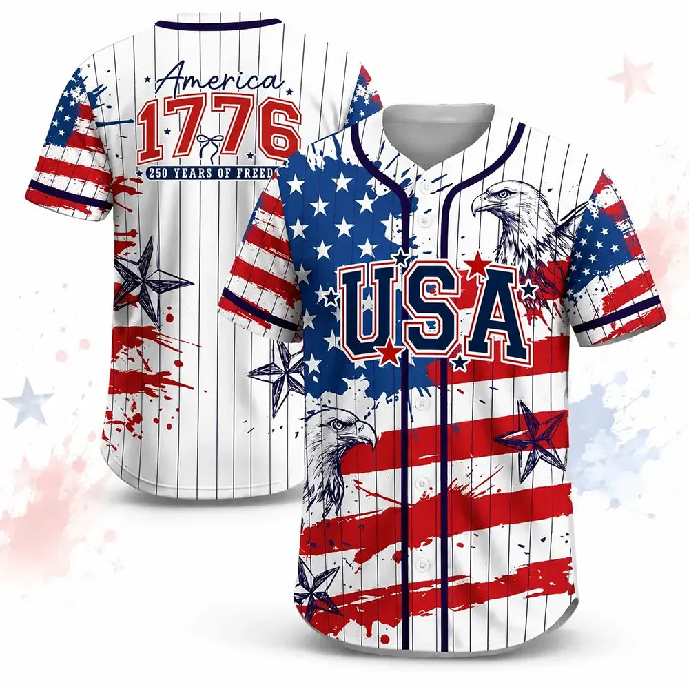 USA 1776 250 Years Of Freedom Button-Up Shirt