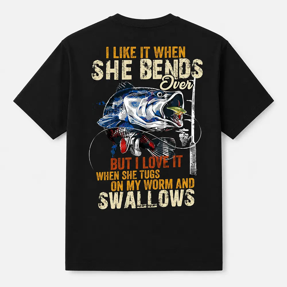 Tugs My Worm Largemouth Bass Humor T-Shirt / Sweatshirt / Hoodie