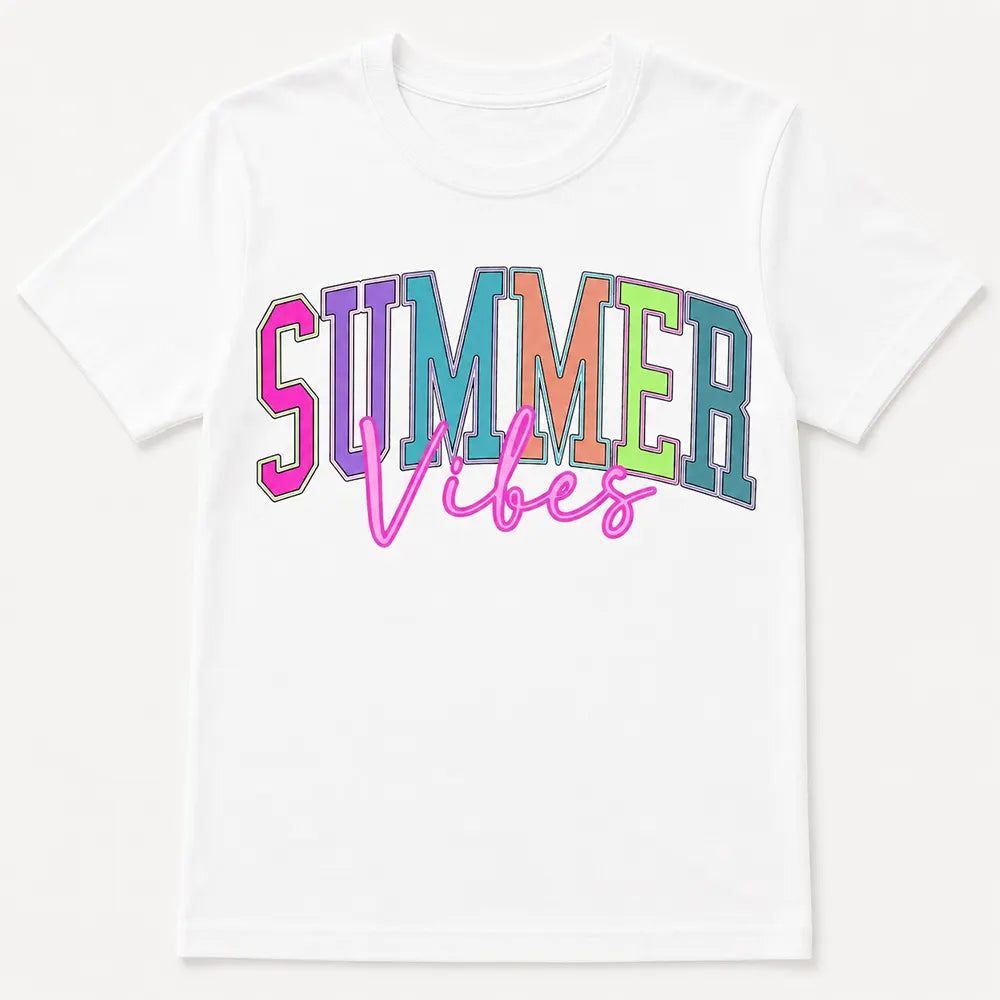 Summer Vibes Retro Neon Lettering T-Shirt / Sweatshirt / Hoodie
