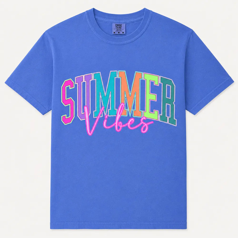 Summer Vibes Retro Neon Lettering T-Shirt / Sweatshirt / Hoodie