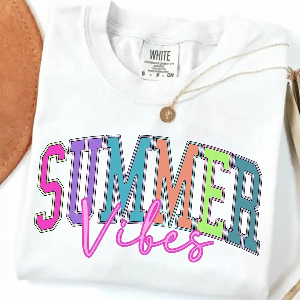 Summer Vibes Retro Neon Lettering T-Shirt / Sweatshirt / Hoodie