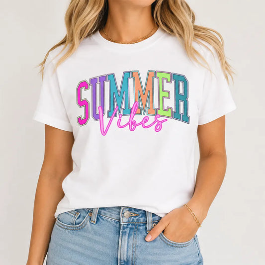 Summer Vibes Retro Neon Lettering T-Shirt / Sweatshirt / Hoodie