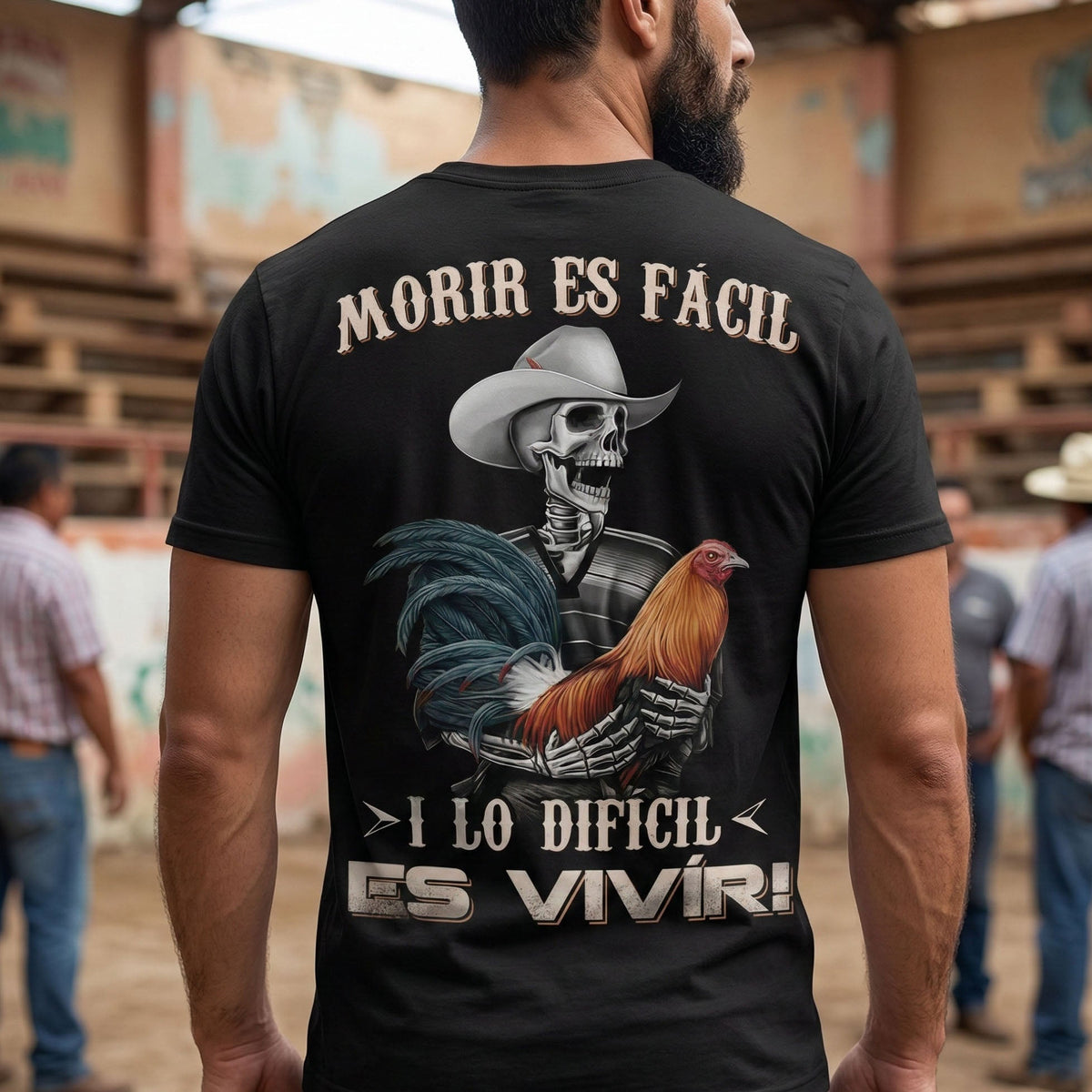 Moris Es Facil Mexican Style Big Rooster Gamefowl T-Shirt / Sweatshirt / Hoodie