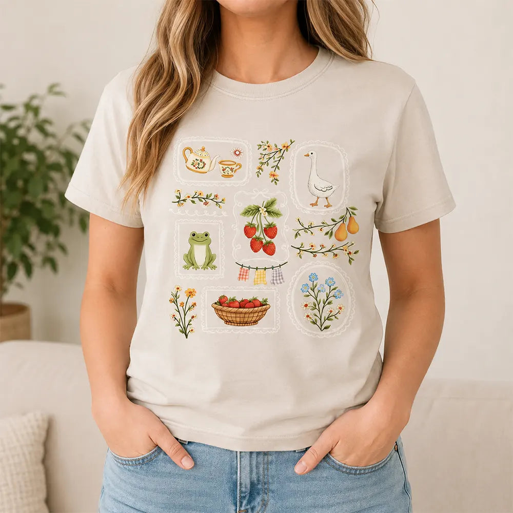 Whimsical Cottage Garden Friends T-Shirt / Sweatshirt / Hoodie
