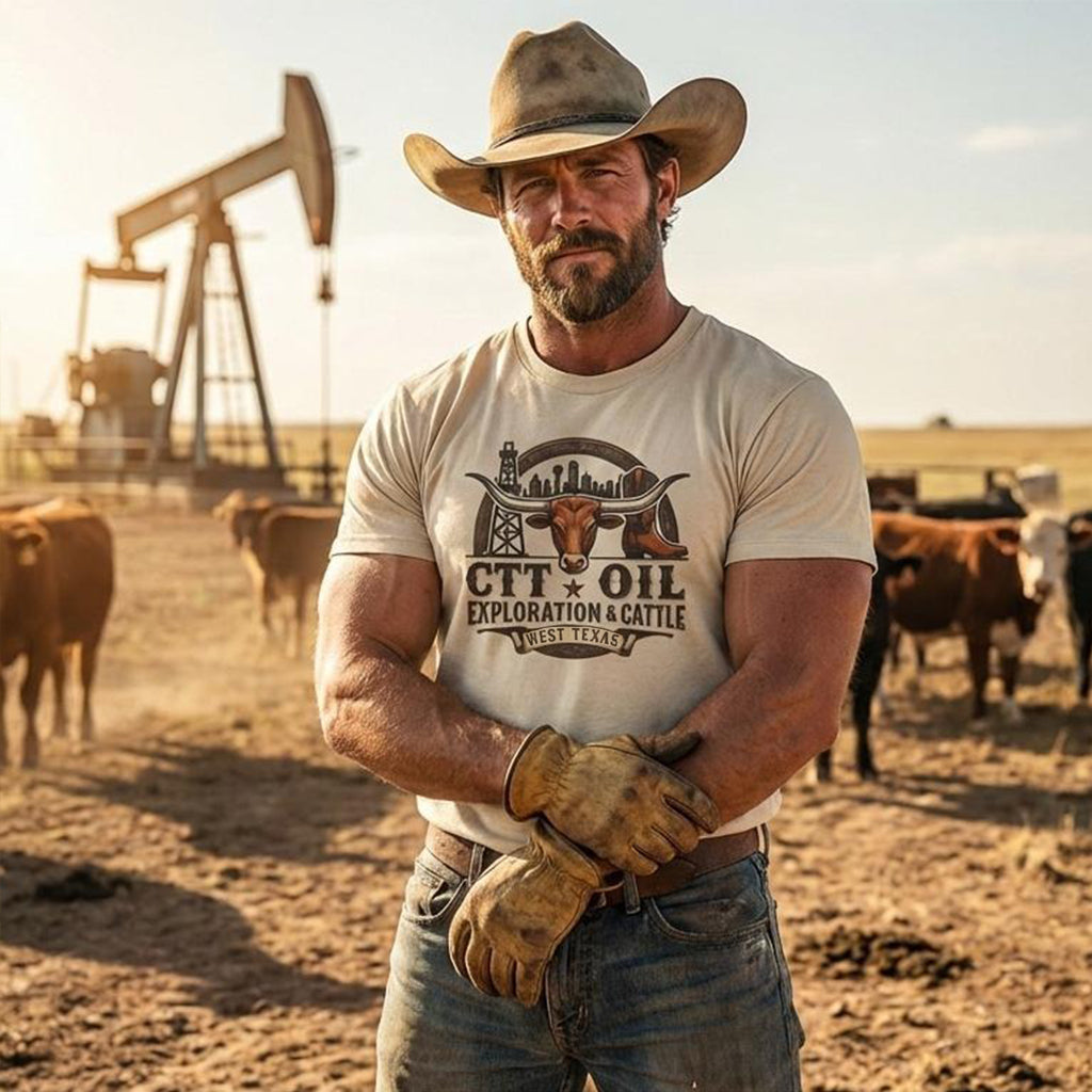 CTT Oil Exploration & Cattle Oilfield Ranch Graphic T-Shirt / Sweatshirt / Hoodie