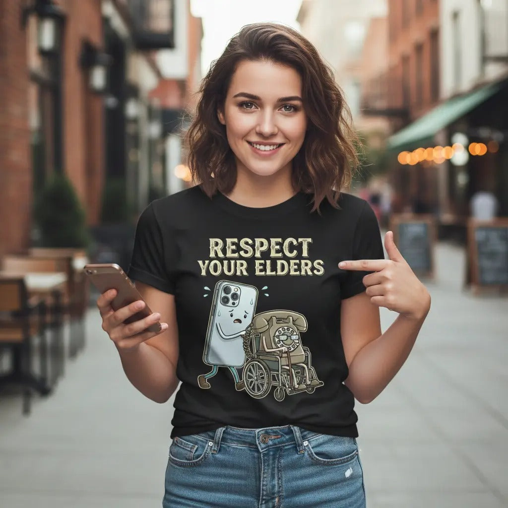"Respect Your Elders" Smartphone Humor T-Shirt / Sweatshirt / Hoodie