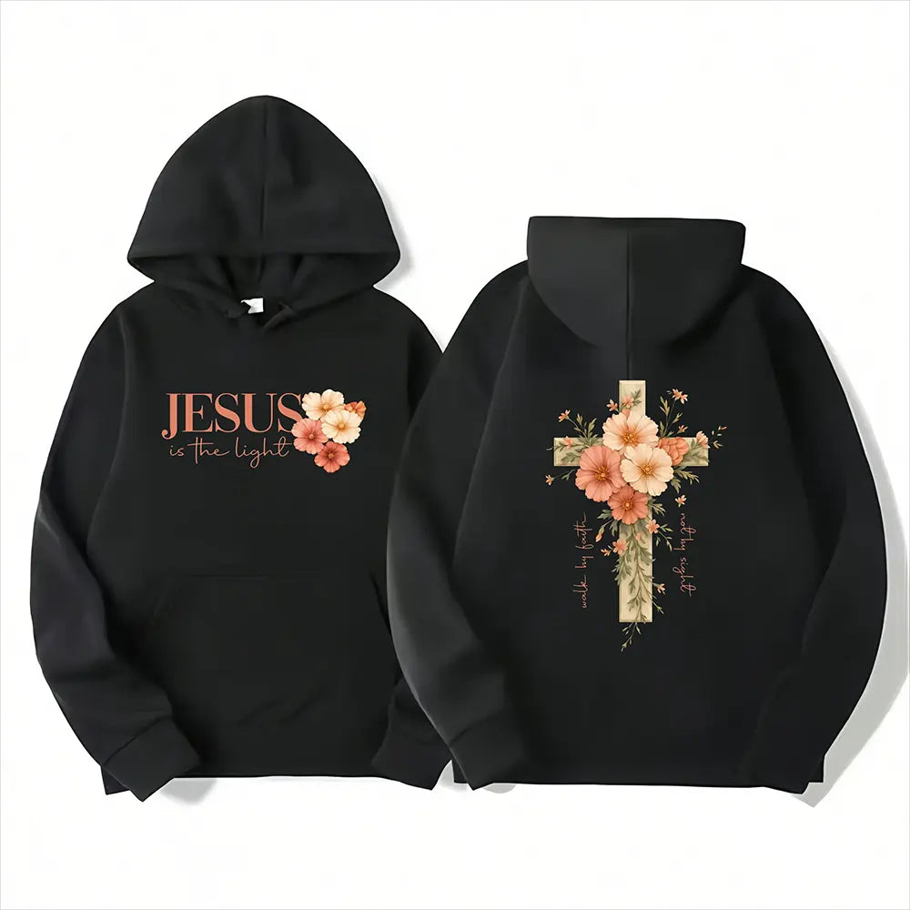 Jesus Is The Light Floral Cross T-Shirt / Sweatshirt / Hoodie