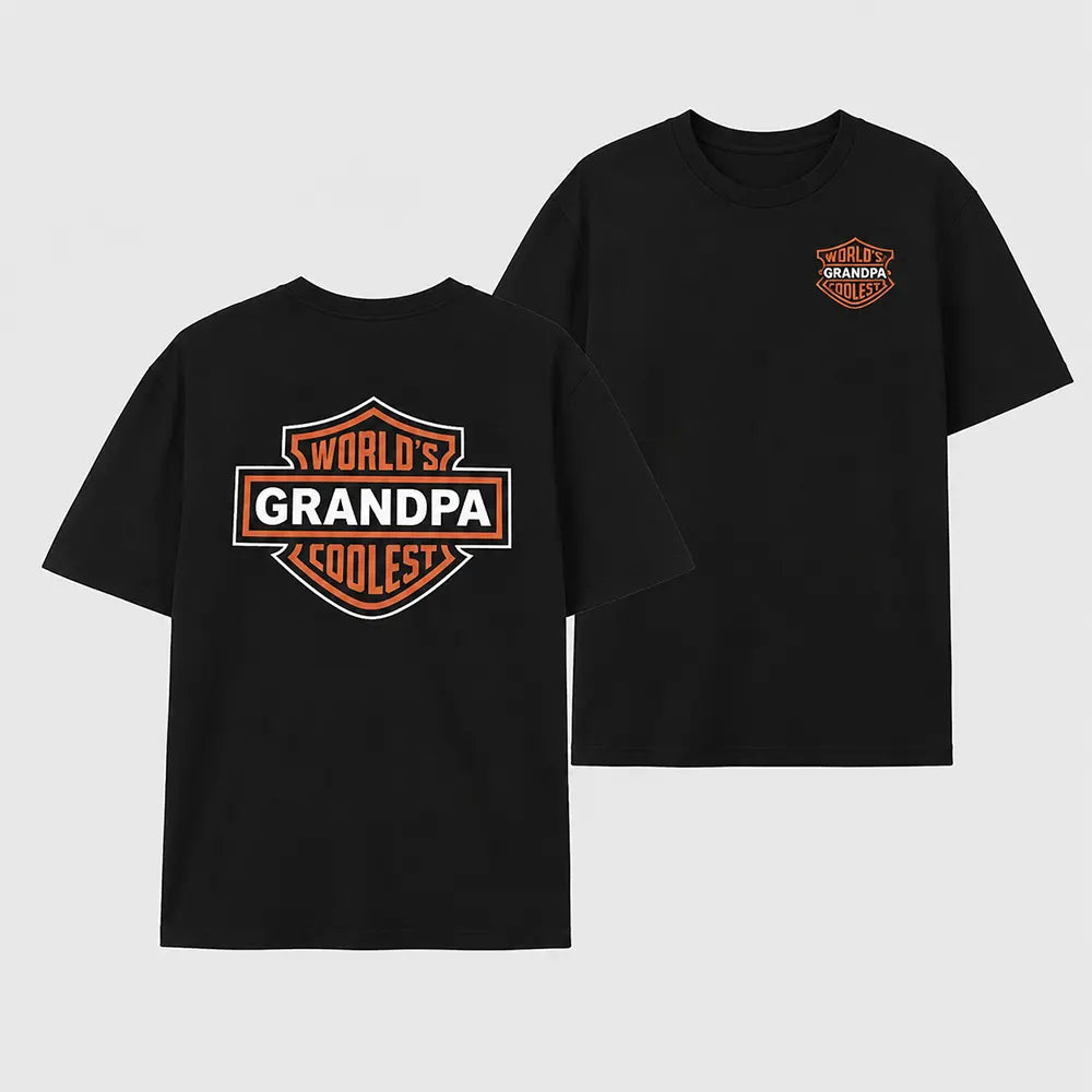 World’s Coolest Grandpa Biker Badge Graphic T-Shirt / Sweatshirt / Hoodie