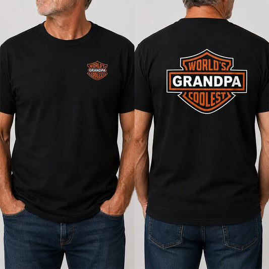 World’s Coolest Grandpa Biker Badge Graphic T-Shirt / Sweatshirt / Hoodie