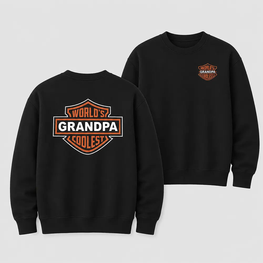 World’s Coolest Grandpa Biker Badge Graphic T-Shirt / Sweatshirt / Hoodie