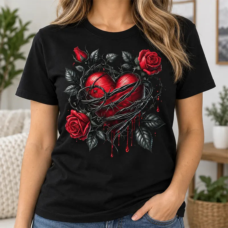 Thorned Heart And Roses T-Shirt / Sweatshirt / Hoodie