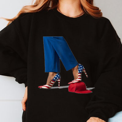 Kamala Harris With High Heels Stepping On Red Hat T-Shirt/Sweatshirt/Hoodie