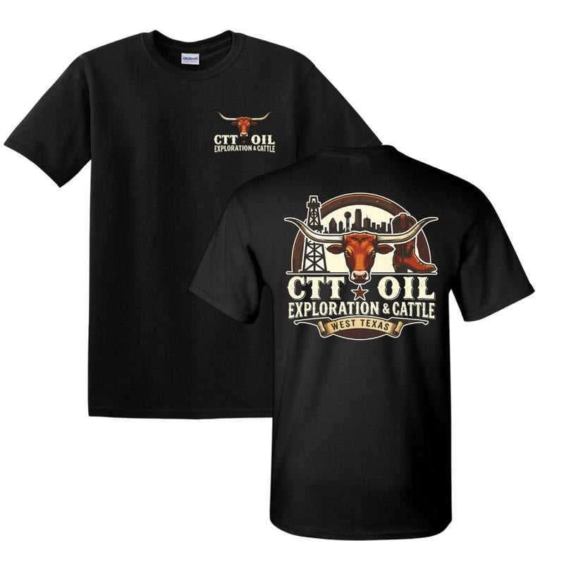 CTT Oil Exploration & Cattle Oilfield Ranch Graphic T-Shirt / Sweatshirt / Hoodie