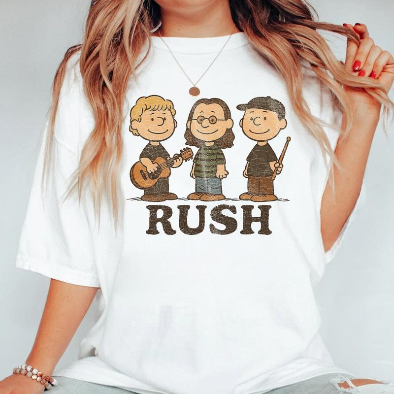 Rush Band Cartoon Retro Rock Concert Graphic T-Shirt/Sweatshirt/Hoodie