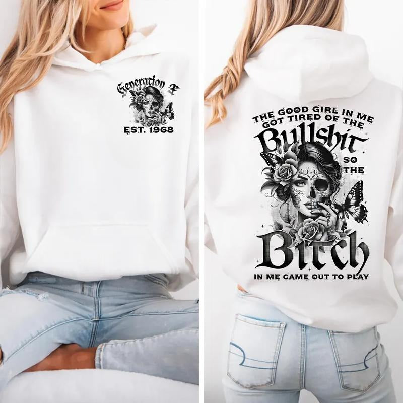 Personalization Generation X Skull The Good Girl Gen X FAFO T-Shirt / Sweatshirt / Hoodie