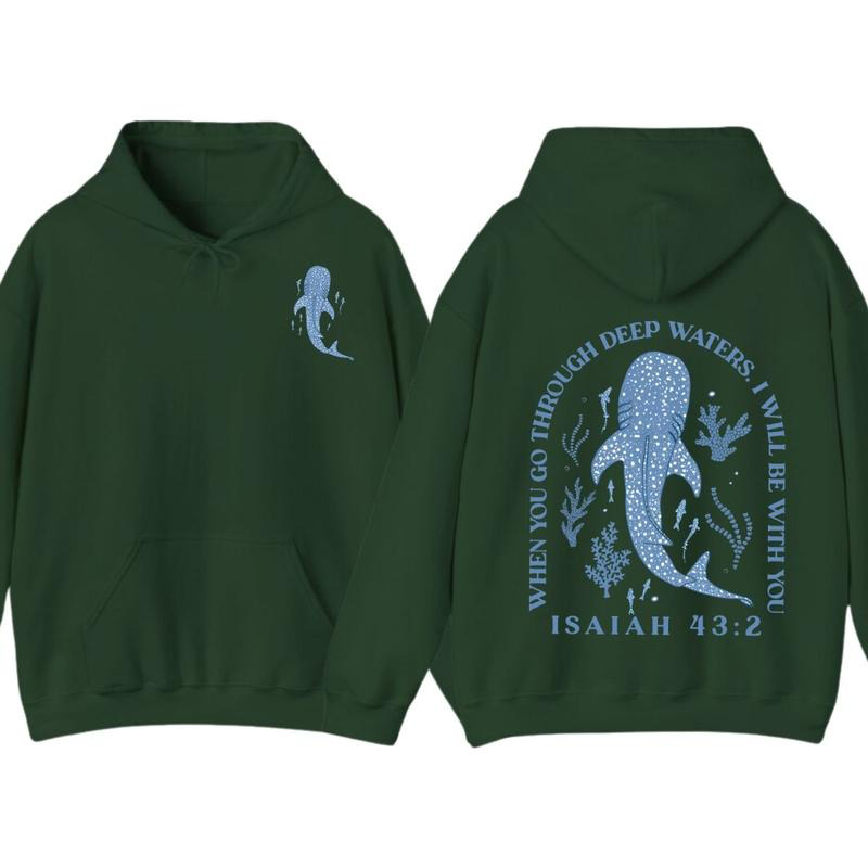 Whale Shark Isaiah 43:2 Christian Ocean Theme T-Shirt/Sweatshirt/Hoodie