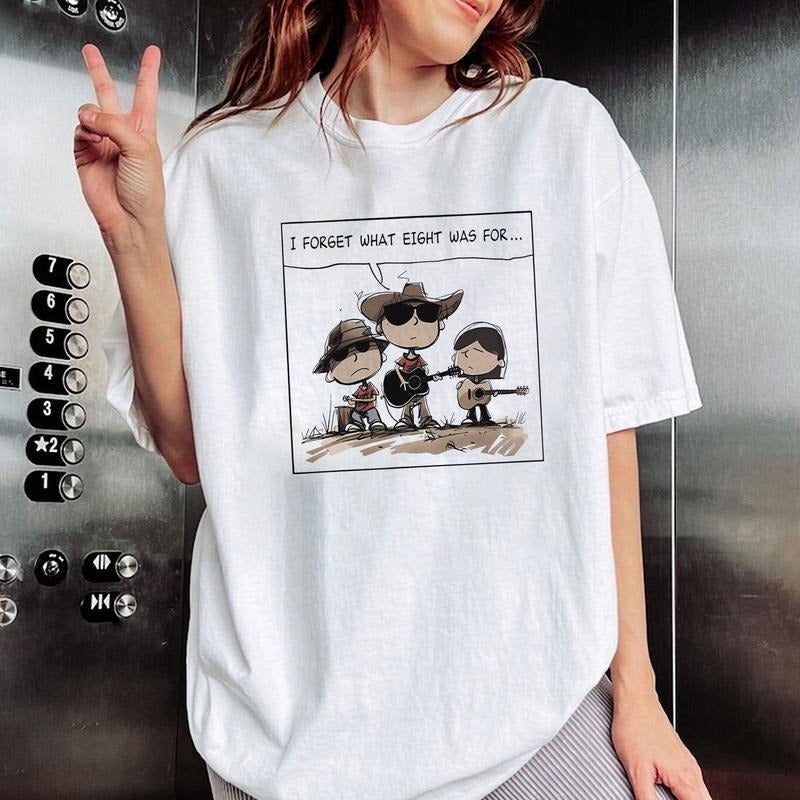 I FORGET WHAT EIGHT WAS FOR Funny Cartoon Cowboy Band Unisex T-Shirt / Sweatshirt / Hoodie